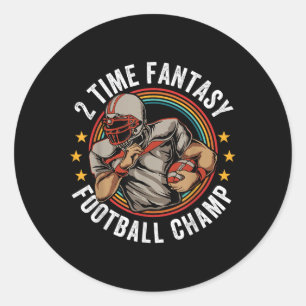 2 Mal Fantasy Football Champ FFFFFFIL Gewinner Ret Runder Aufkleber