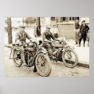 2 Männer auf Motorrädern riesiges Poster