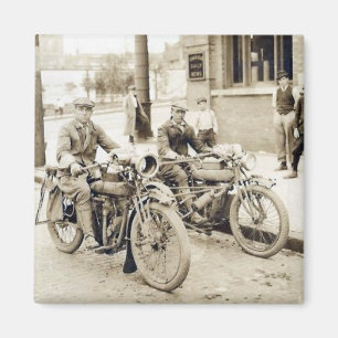 2 Männer auf Motorradmagneten Magnet