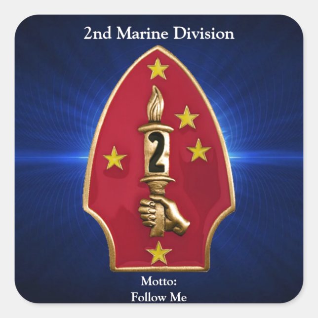 2. Mar Div Quadratischer Aufkleber (Vorderseite)