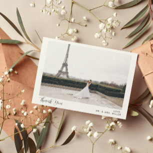 2 Mariage de calligraphie photo Carte de remerciem