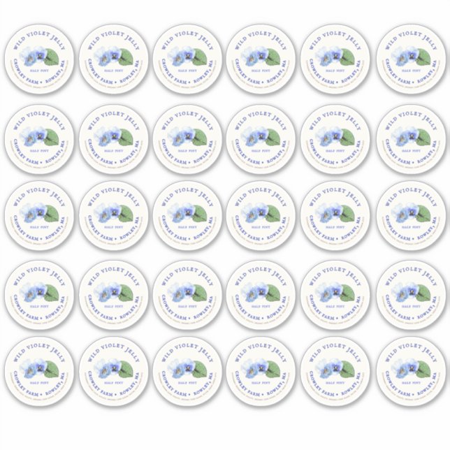 2" Mason Jar Lid Label Violet Jelly Vinyl (Vorderseite)