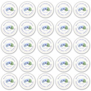 2" Mason Jar Lid Label Violet Jelly Vinyl