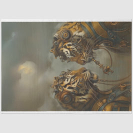 2 Mechanische Tiger Decoupage Seidenpapier