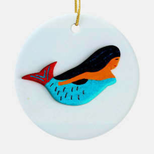 2 Meerjungschmuck Keramikornament