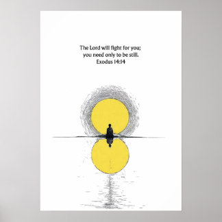 2. Mose 14:14 Bibelvers Christliche Wandkunst Poster