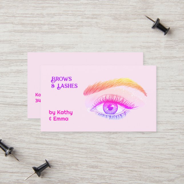 2 Namen Brows Lashes Tech Telefonnummerkarte (Vorderseite/Rückseite Beispiel)