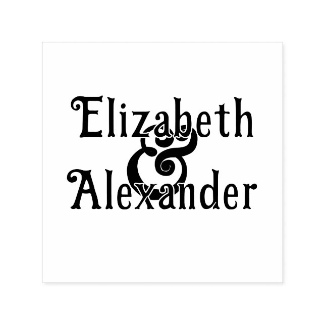 2 Namen über einfaches, feines Ampersand #35 Hochz Permastempel (Design)