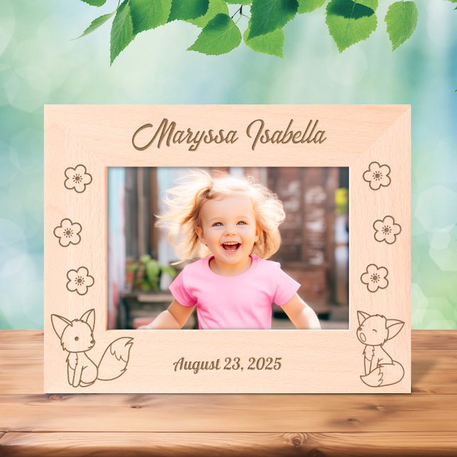 2 Niedliche Cartoon - Füchse und Blume Benutzerdef Geätzte Rahmen (Von Creator hochgeladen)