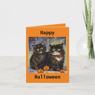 2 Niedliche Kätzchen Halloween Card Karte