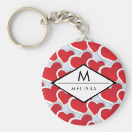 2 Niedliches rotes Herz Schlüsselanhänger