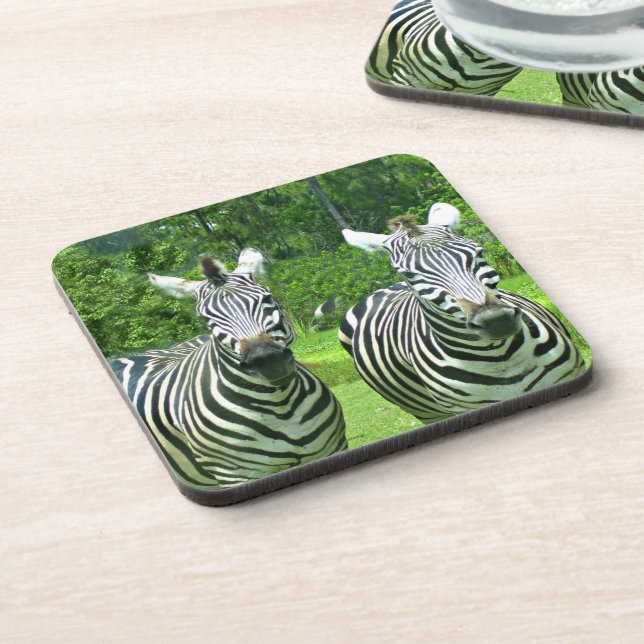 2 Niedliches Zebras Getränkeuntersetzer (Linke Seite)