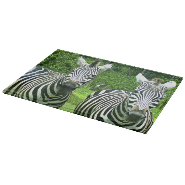 2 Niedliches Zebras Schneidebrett (Ecke)