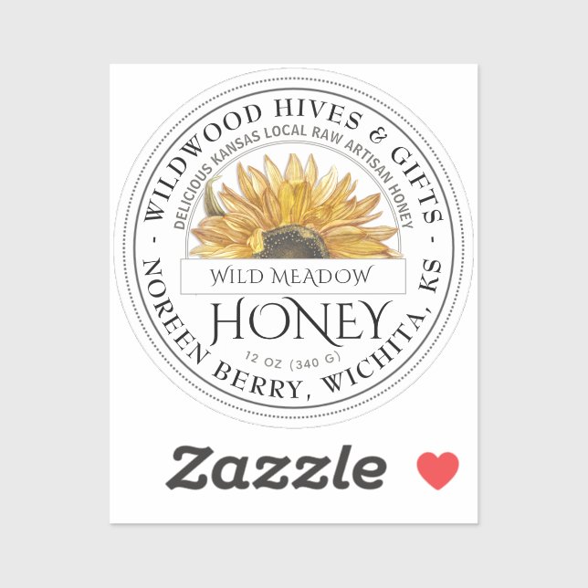 2" Nom d'état et Étiquette de miel illustré de fle (Feuille)