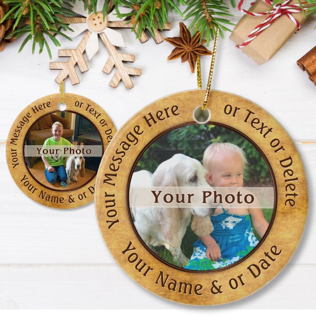 2 Ornements De Photo Recto Verso. 6 Boîtes De Text (Two Sided Personalized Ornaments. Personalized Photo ornaments 2 sided. Double sided Ornaments.)