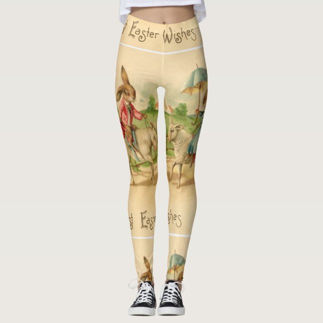 2 Osterhasen auf Lamm-Leggings Leggings (Vorderseite)