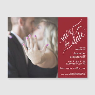 2 Pane Foto Hochzeit Speichern Sie das Datum Red M Magnetkarte