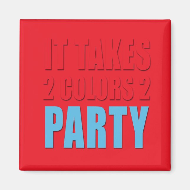 2 Party blau: Rot Magnet (Vorne)