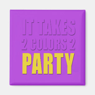 2 Party gelb: lila Magnet