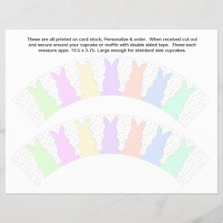 2 Pastel Bunnies Baby personalisieren Cupcake Wrap Flyer
