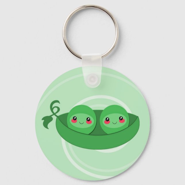 2 PEAS in einem POD - Schlüsselanhänger (Vorderseite)
