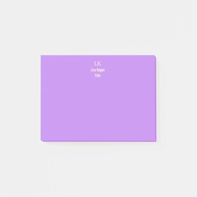 2 Personalisiertes Monogramm, Tonne Post-it Klebezettel (Vorderseite)