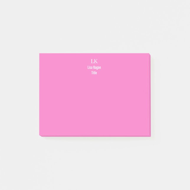 2 Personalisiertes Monogramm, Tonne Post-it Klebezettel (Vorderseite)