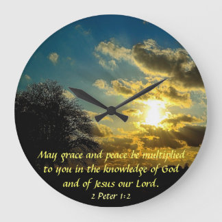 2 Peter 1:2 Bibeluhr Große Wanduhr