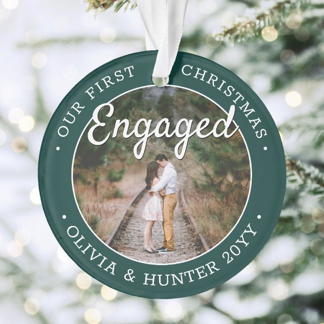 2 Photo 1er Noël Engagé Élégant Vert Blanc (Créateur téléchargé)