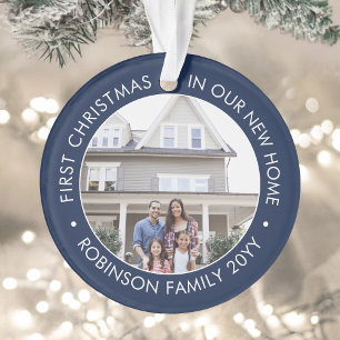 2 Photo 1er Noël Ménage Marine Bleu Blanc