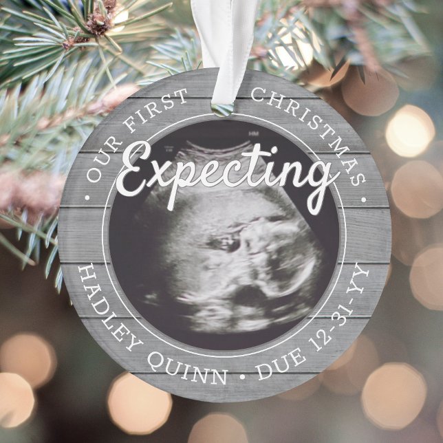 2 Photo Baby Ultrasound Nouveaux parents Gris Faux (Créateur téléchargé)