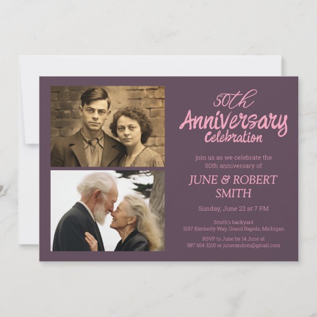 2 photo Invitation du 50e anniversaire du mariage  (Devant)