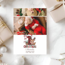 2 Photo Plaid Reindeer First Christmas
