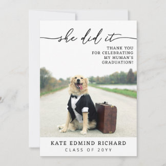2 Photo Script Heart Dog Graduation   Dankeskarte