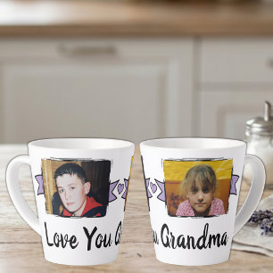 2 photos mug amour vous grand-mère latte violet