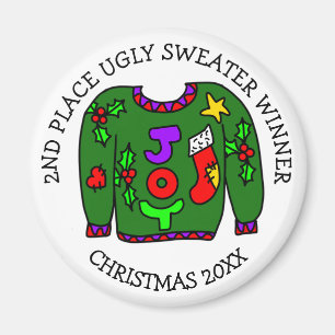2. Platz Gewinner des Ugly Sweater Contest Magnet