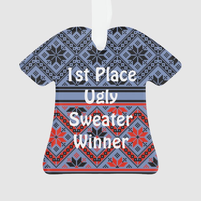 2. Platz Ugly Christmas Sweater Contest Ornament (Vorderseite)