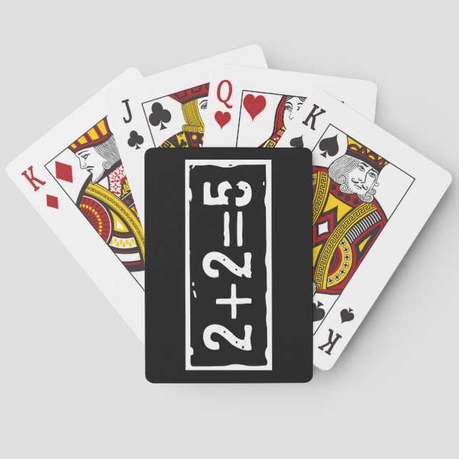 2 plus 2 gleich 5 spielkarten (Rückseite)