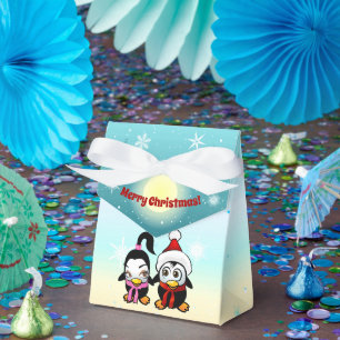 2 Polar Love Birds feiern Weihnachten Geschenkschachtel