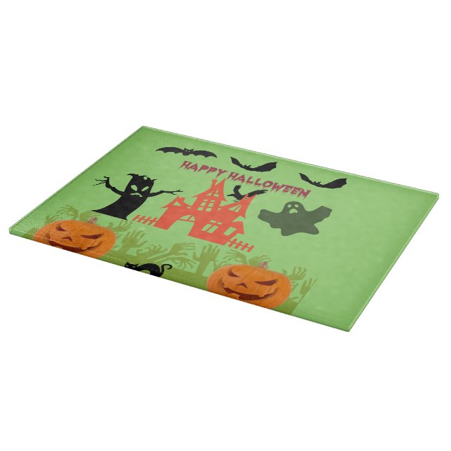 2 Pumpkins mit Sinister Chuckle Schneidebrett (Ecke)