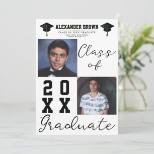 2 quadratische Fotos Abschlussklasse Abitur  Einladung