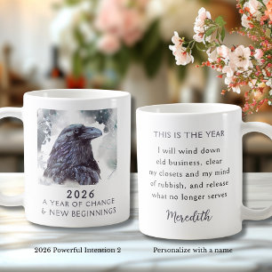 2. Rabe 2026 Jahr des Wandels Mächtige Absicht Kaffeetasse