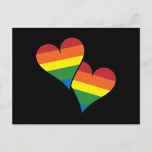2 Rainbow Hearts Postkarte