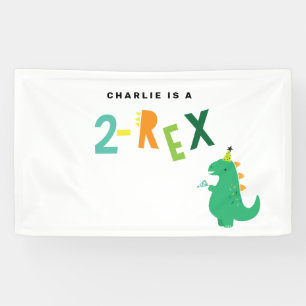 2-REX Dinosaur Party Banner für 2. Geburtstagskin