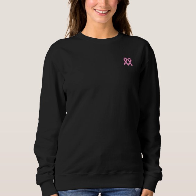 2 rosa Band-Brustkrebs-Bewusstseins-Sweatshirt Sweatshirt (Vorderseite)