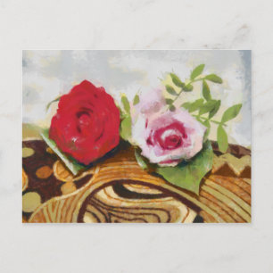 2 Rose Malerei Postkarte