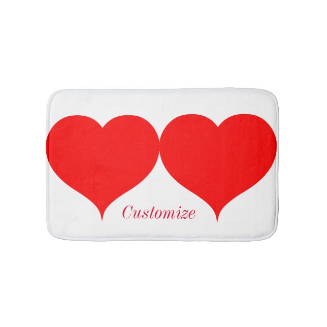2 Rote Herzen Valentine Thunder_Cove Badematte (Vorderseite)