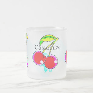 2 rote Kirschen Mattglastasse