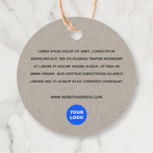 2" Round Kraft Add Logo mit Text Fav Geschenkanhänger