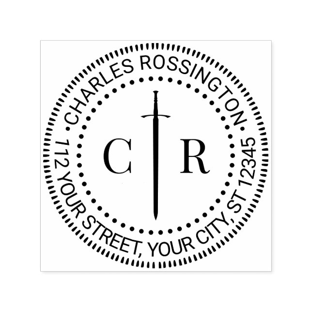 2 Rückgabeadressen für das erste Monogramm Celtic  Permastempel (Design)